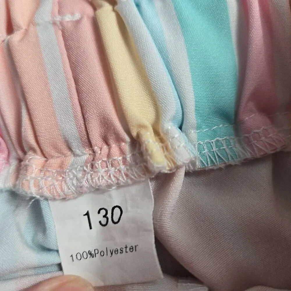 Pink shirt with striped shorts Matching outfit 130 5/6